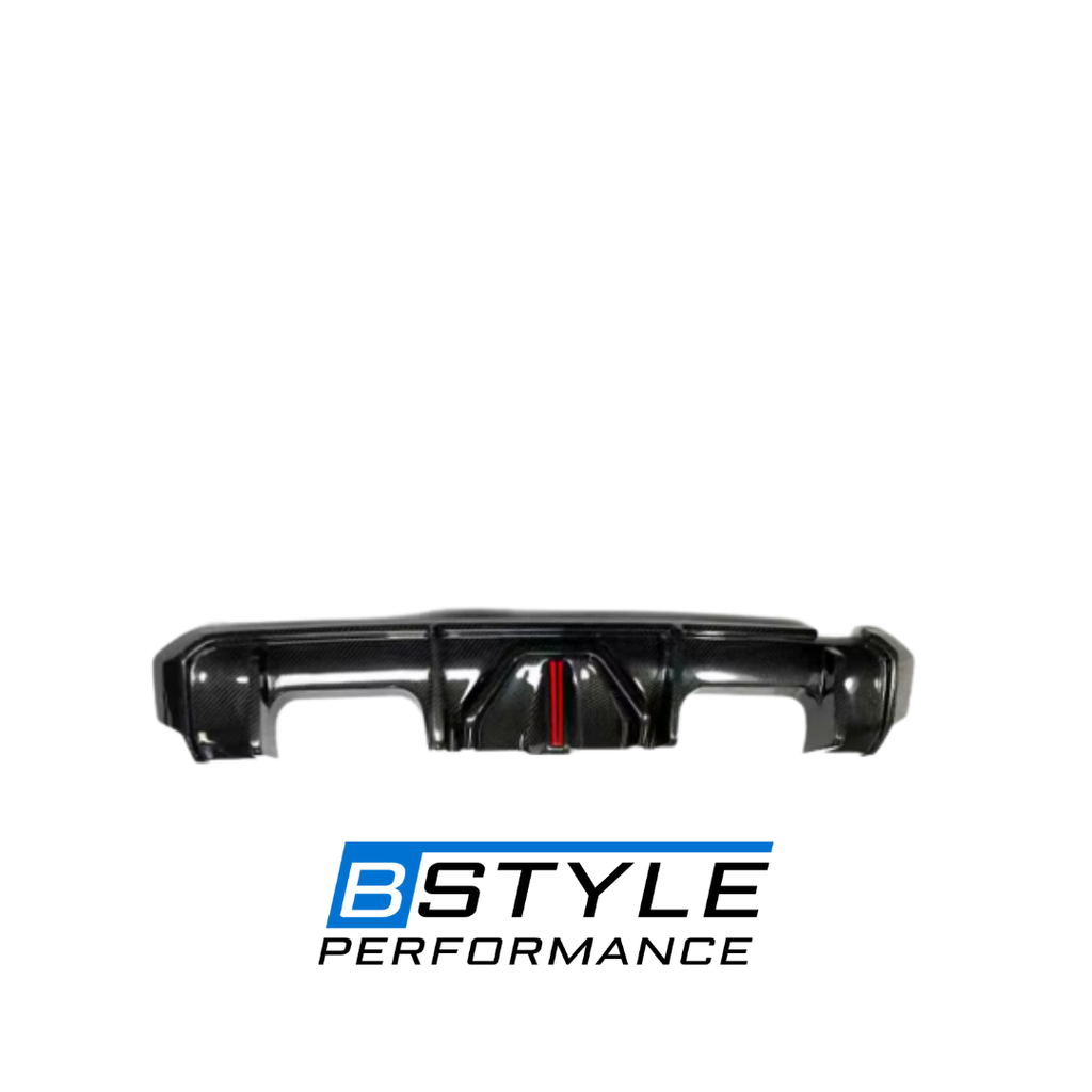 BMW G80 M3 G82 G83 M4 Dry Carbon Fiber Rear Diffuser Set with LED & Side Splitters