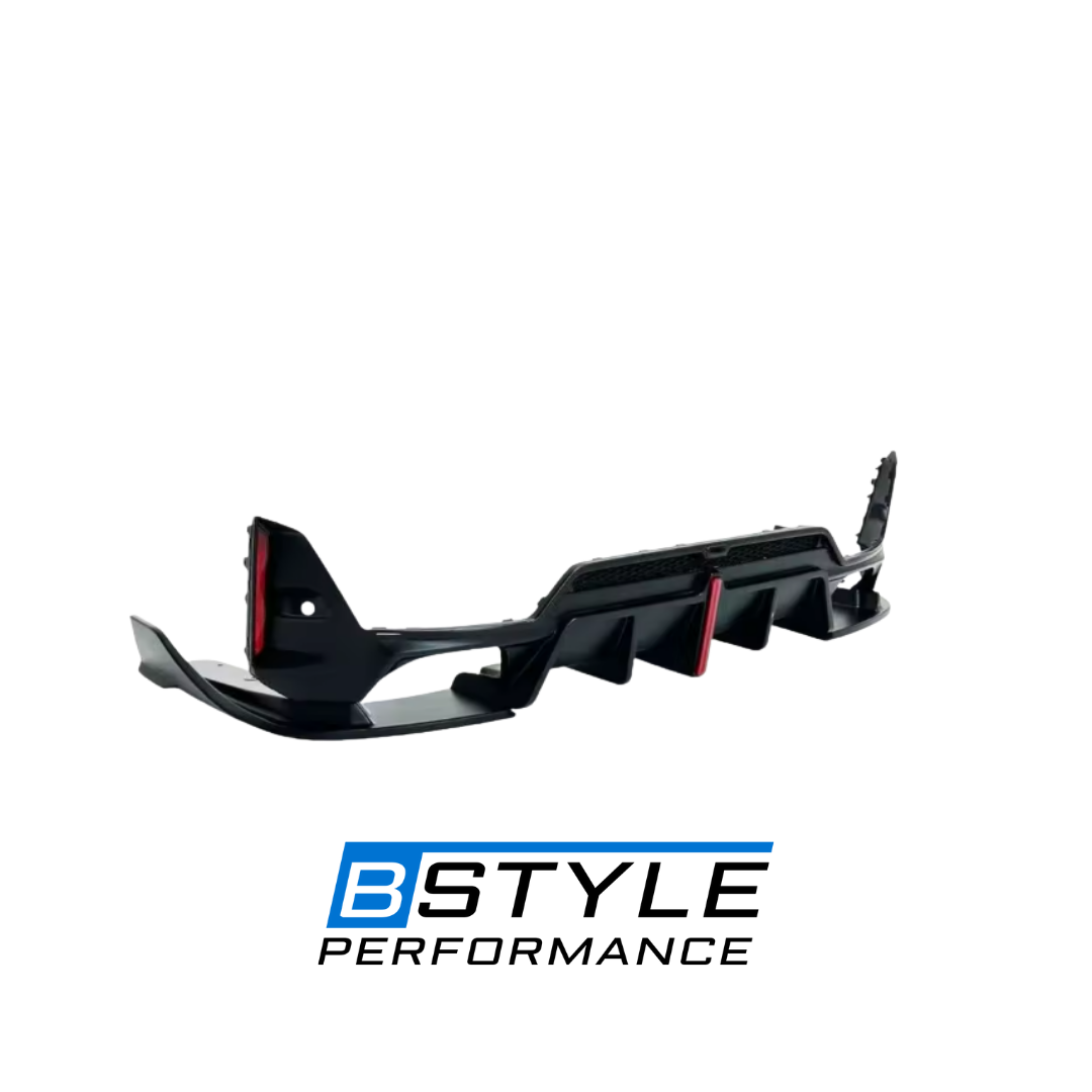 BMW 3 Series G20 LCI Gloss Black Rear Bumper Diffuser with Integrated LED Brake Light