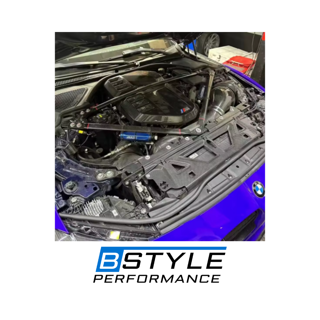 BMW G80 M3 G82 G83 M4 G87 M2 Dry Carbon Fiber Engine Brace & Water Tank Cover Set