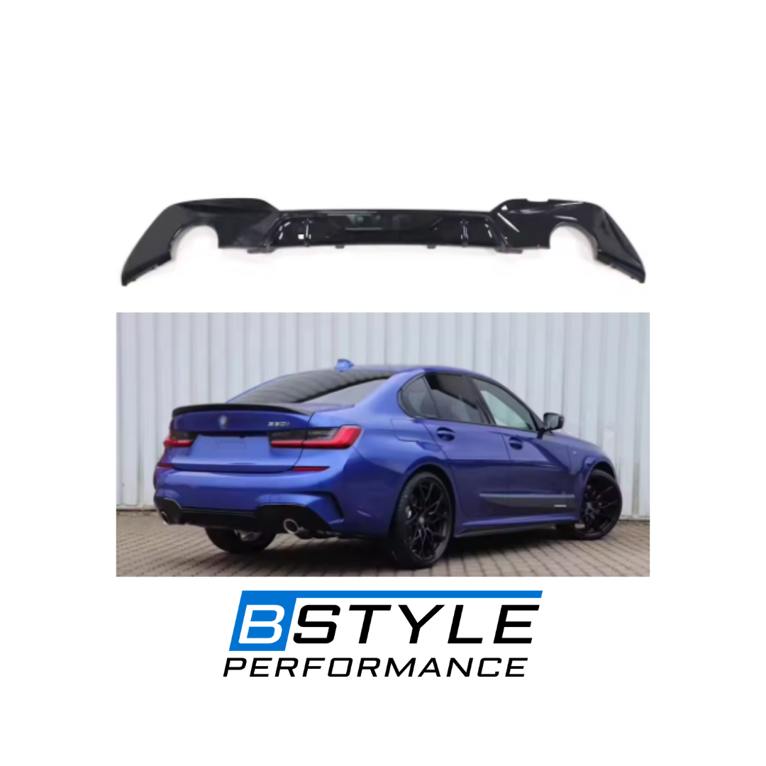 BMW 3 Series G20 G28 M-Performance Style Gloss Black Rear Bumper Diffuser