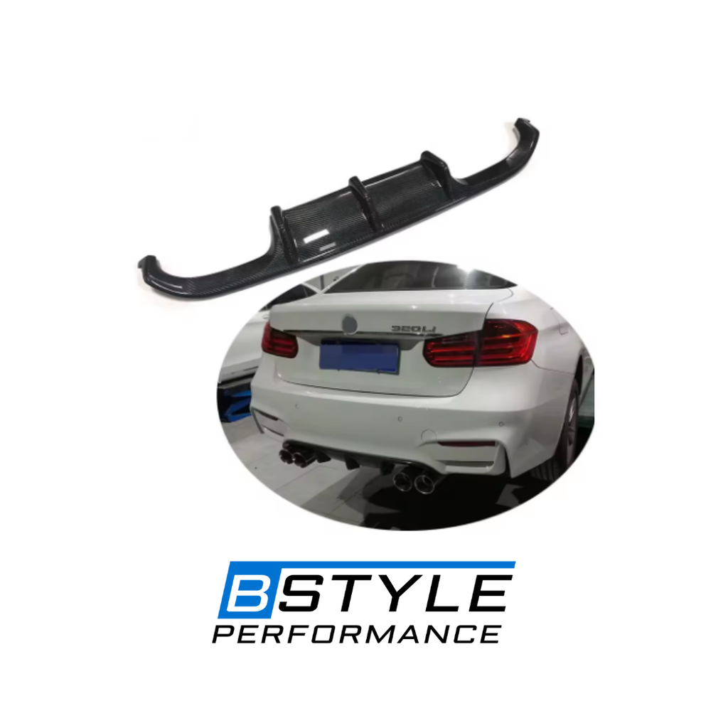 BMW 3 Series F30 F35 M-Performance Style Carbon Fiber Rear Bumper Diffuser
