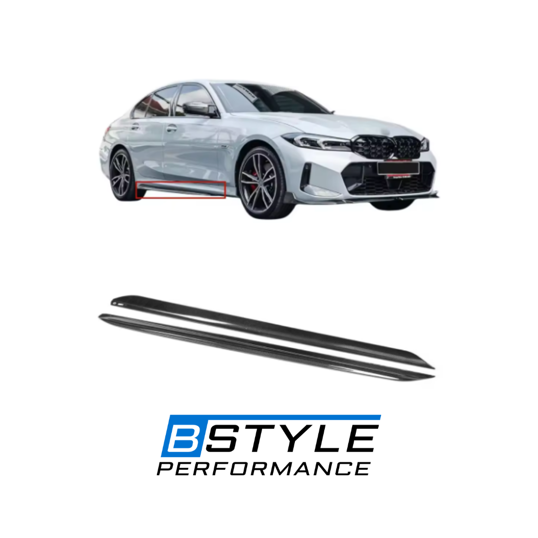 BMW 3 Series G20 LCI M-Performance Style Carbon Fiber Side Skirt Extensions