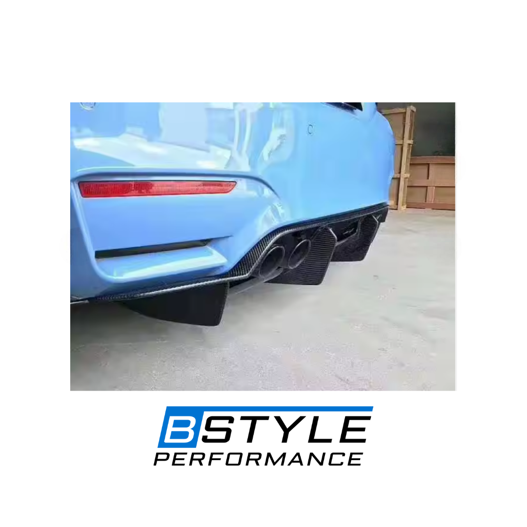 BMW M3 F80 M4 F82 F83 Carbon Fiber Rear Diffuser with Center Plate & Side Canards