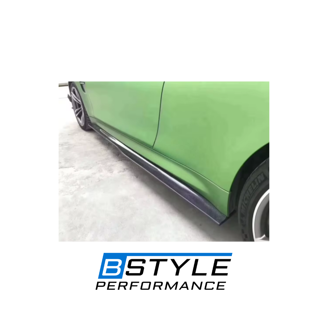 BMW M4 F82 PSM Style Carbon Fiber Side Skirt Extensions