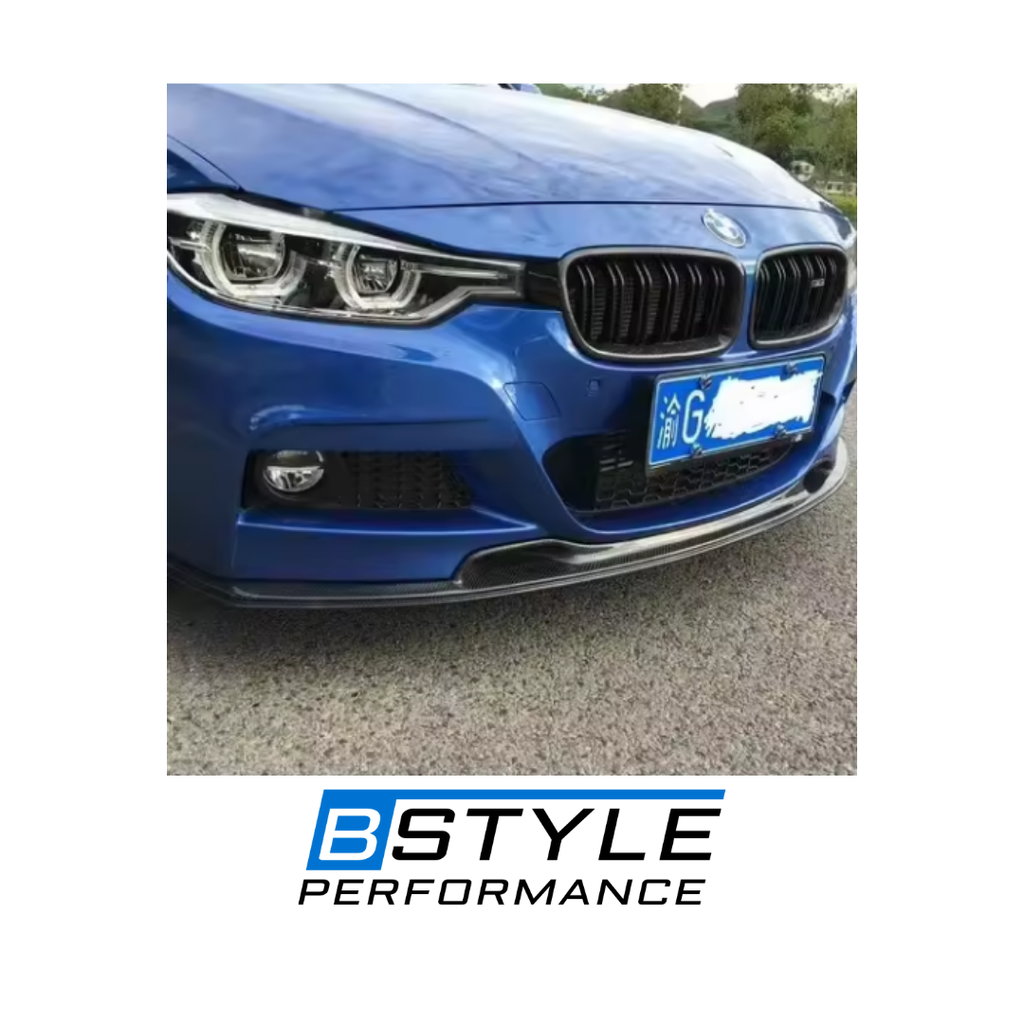BMW 3 Series F30 M Sport V-Style Carbon Fiber Front Bumper Lip Splitter