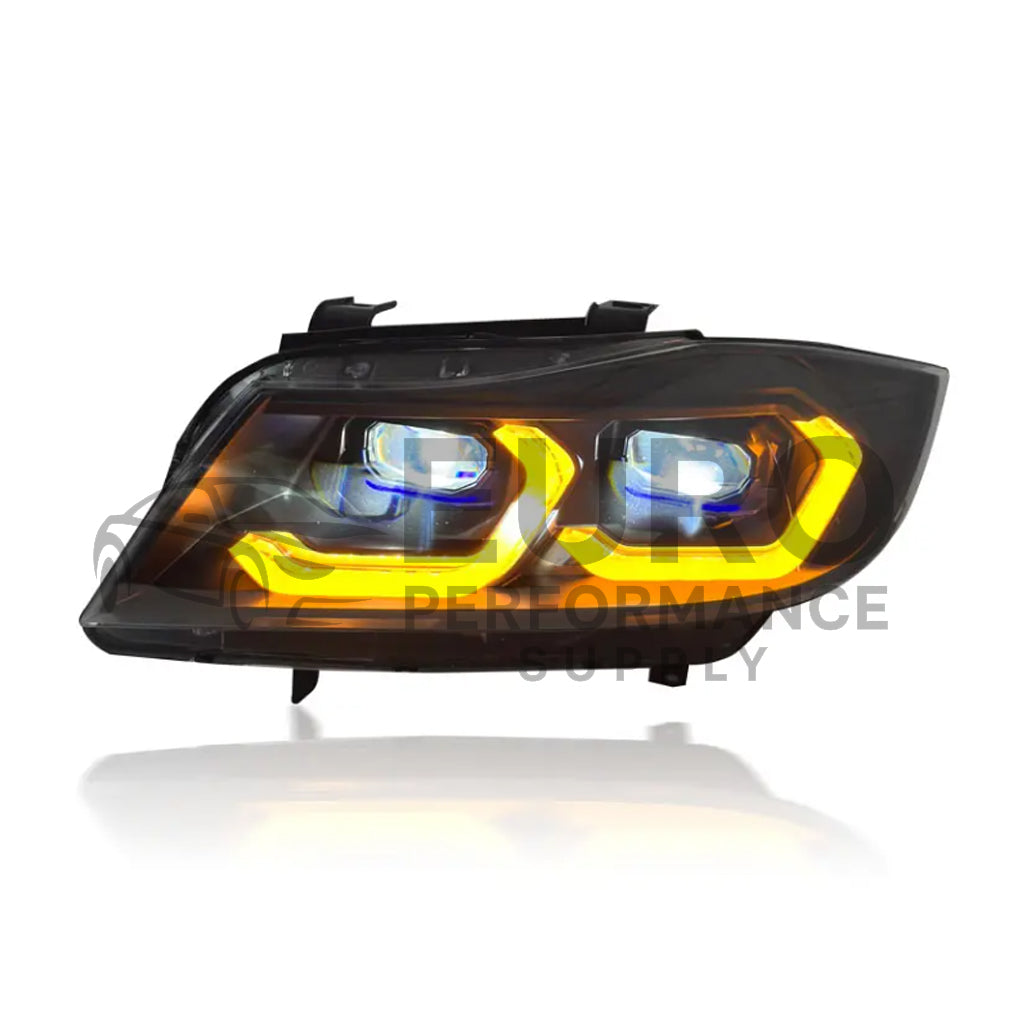 BMW 3 Series E90 E91 Dual-Color Front Laser Headlights (2005-2012) | White & Yellow DRL
