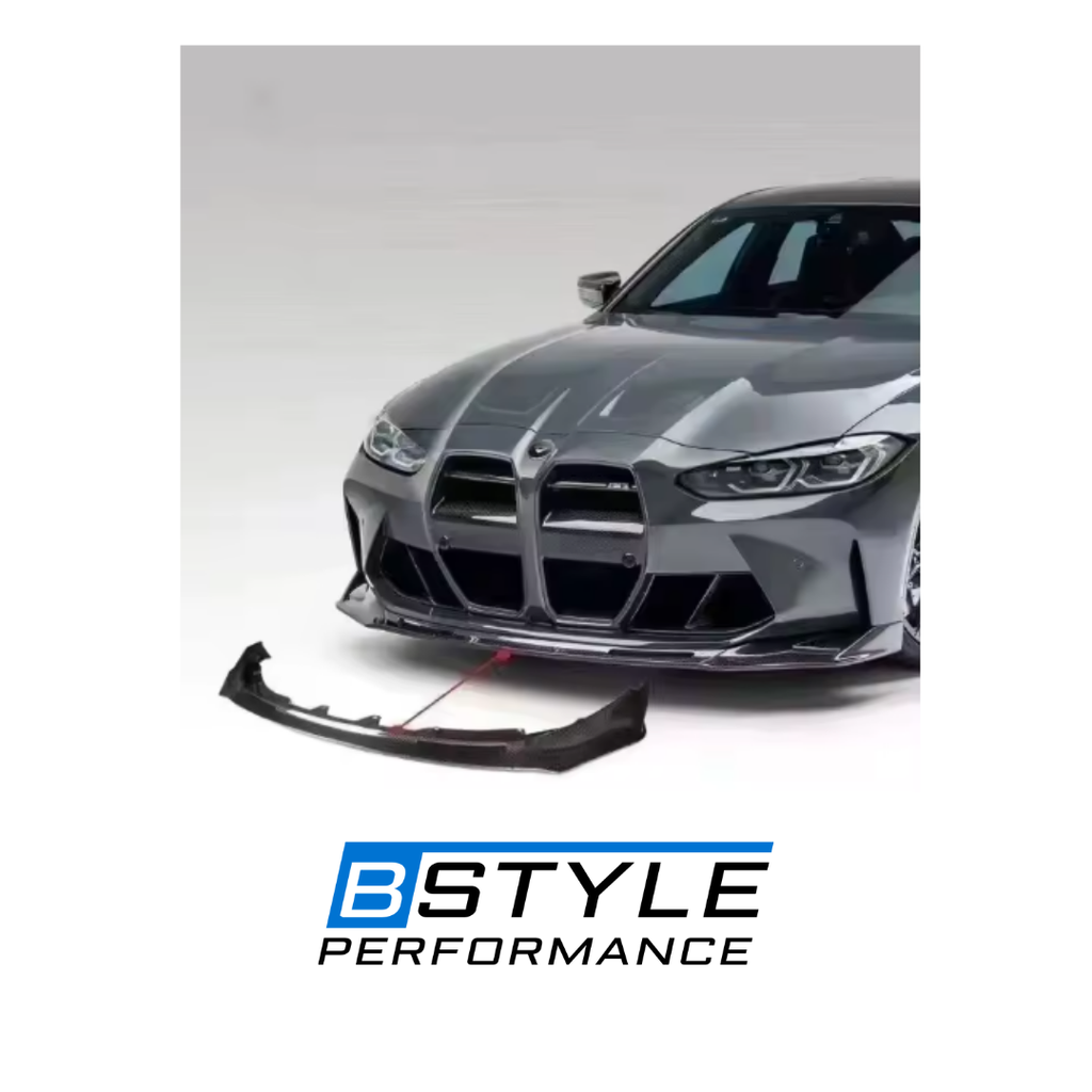 BMW M3 G80 M4 G82 V-Style Dry Carbon Fiber Front Bumper Lip & Splitters