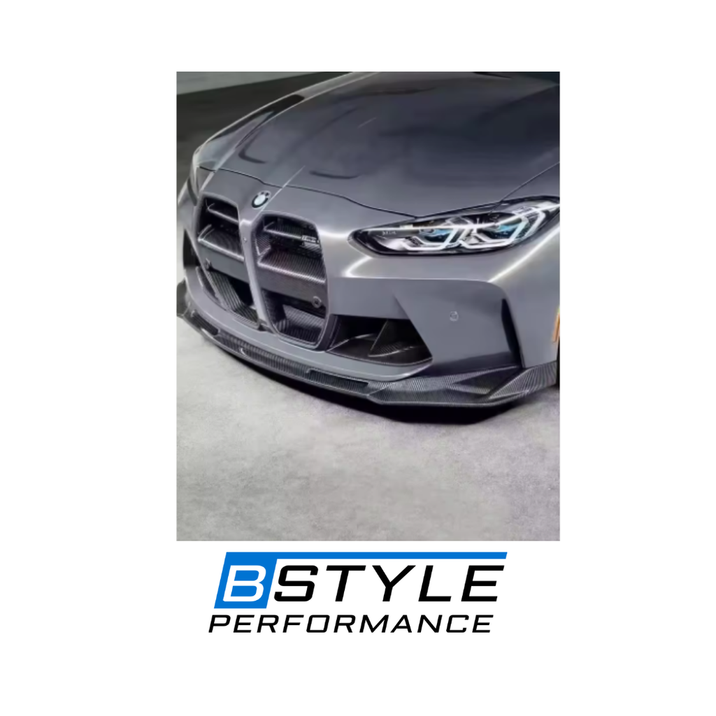 BMW M3 G80 M4 G82 V-Style Dry Carbon Fiber Front Bumper Lip & Splitters