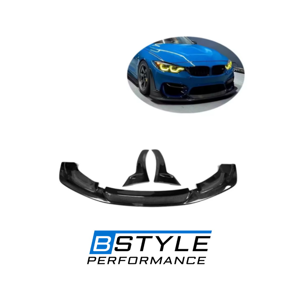 BMW M3 F80 M4 F82 Wet Carbon Fiber Front Bumper Lip & Corner Guards Set
