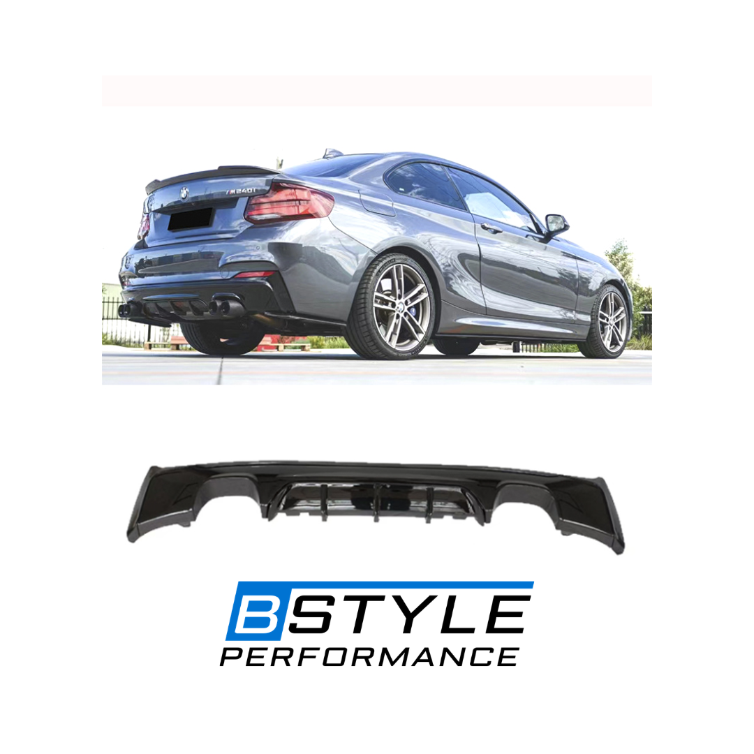 BMW 2 Series F22 F23 M Sport MP Style Gloss Black Rear Diffuser