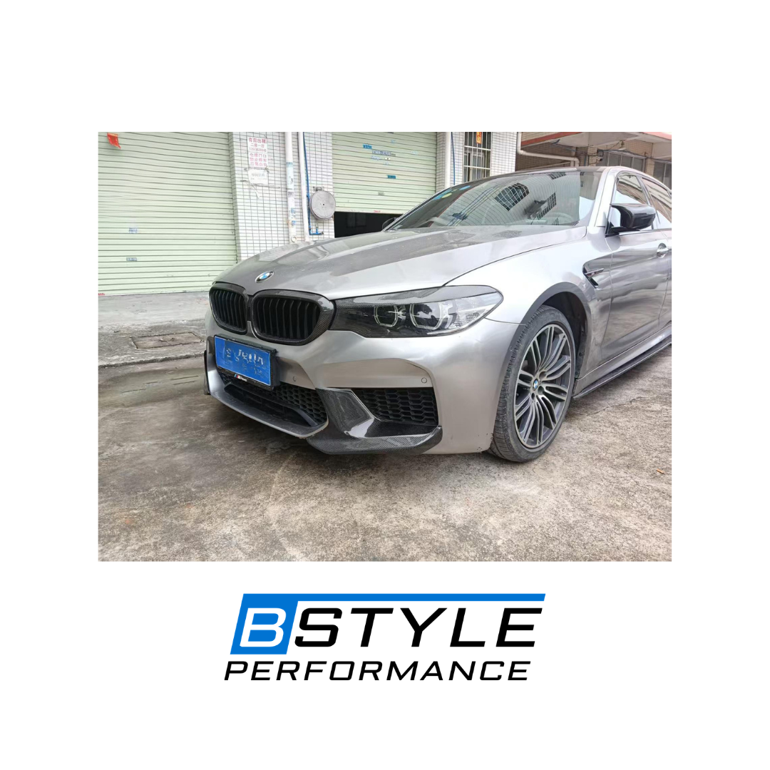BMW F90 M5 M Performance Style Dry Carbon Fiber Front Bumper Splitters