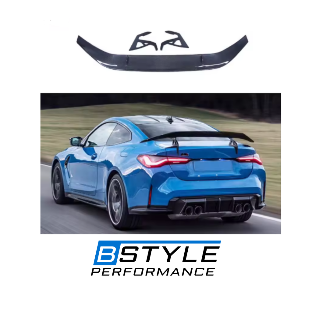 For BMW M3 G80 / M4 G82 AD R2 Style Carbon Fiber Big GT Wing / Spoiler - Adjustable Large Rear Wing for M3/M4 Competition Models