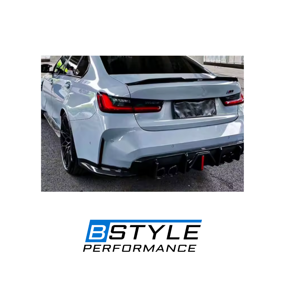 BMW G80 M3 G82 M4 Carbon Fiber Rear Diffuser with Integrated LED Brake Light