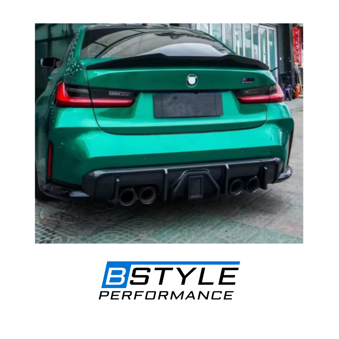 BMW G80/G82/G83 M3/M4 Dry & Wet Carbon Fiber LED Rear Bumper Diffuser