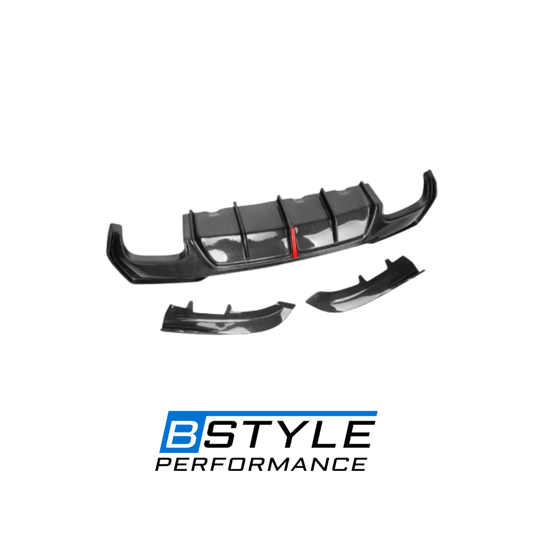 BMW 4 Series G22 Carbon Fiber Rear Diffuser with F1 Style Light – M Sport