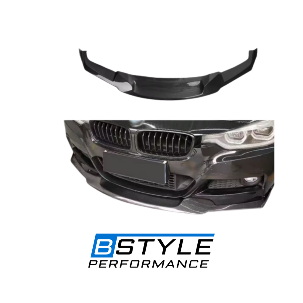 BMW 3 Series F30 MAD‑Style M Sport Carbon Fiber Front Bumper Lip & Splitter Kit