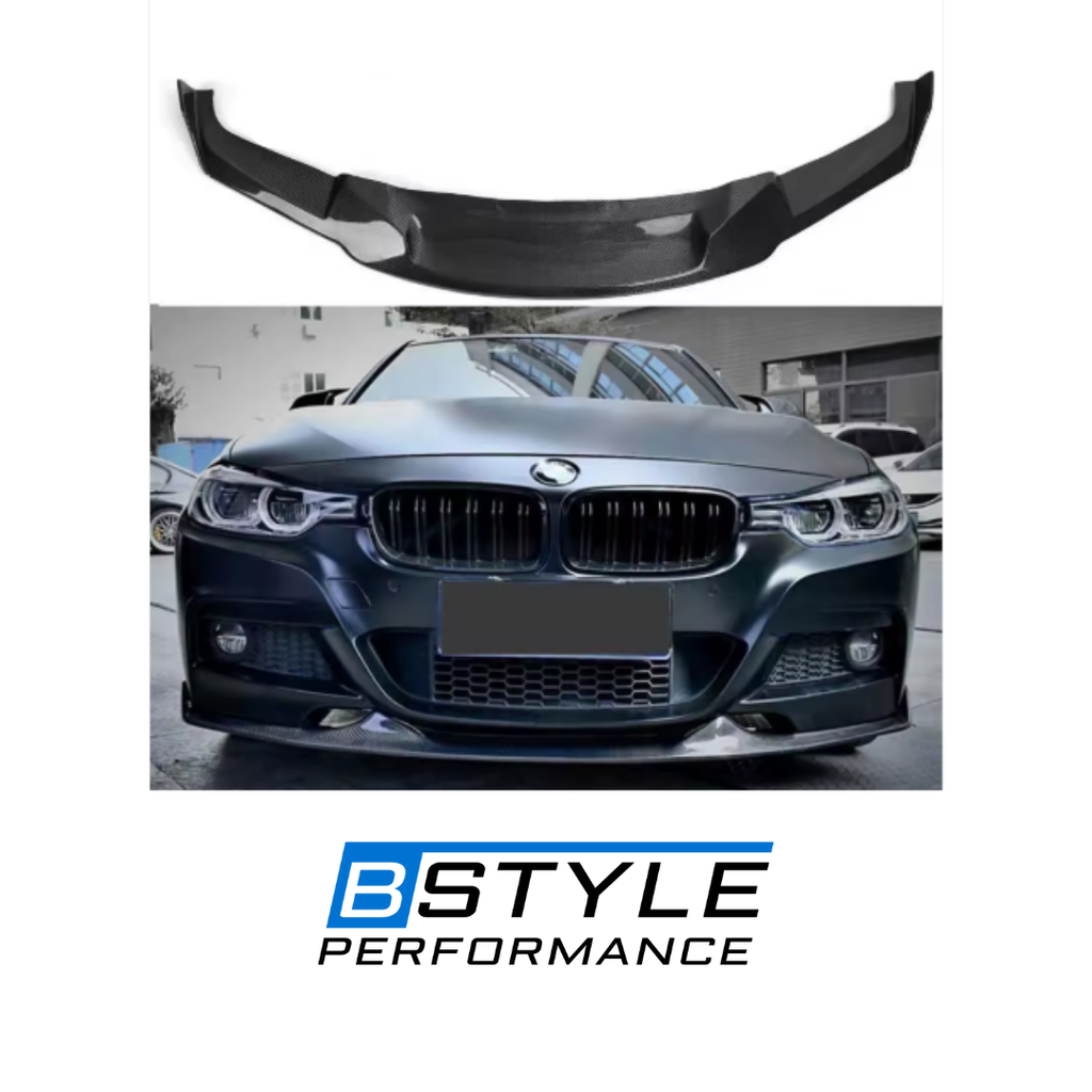 BMW 3 Series F30 MAD‑Style M Sport Carbon Fiber Front Bumper Lip & Splitter Kit