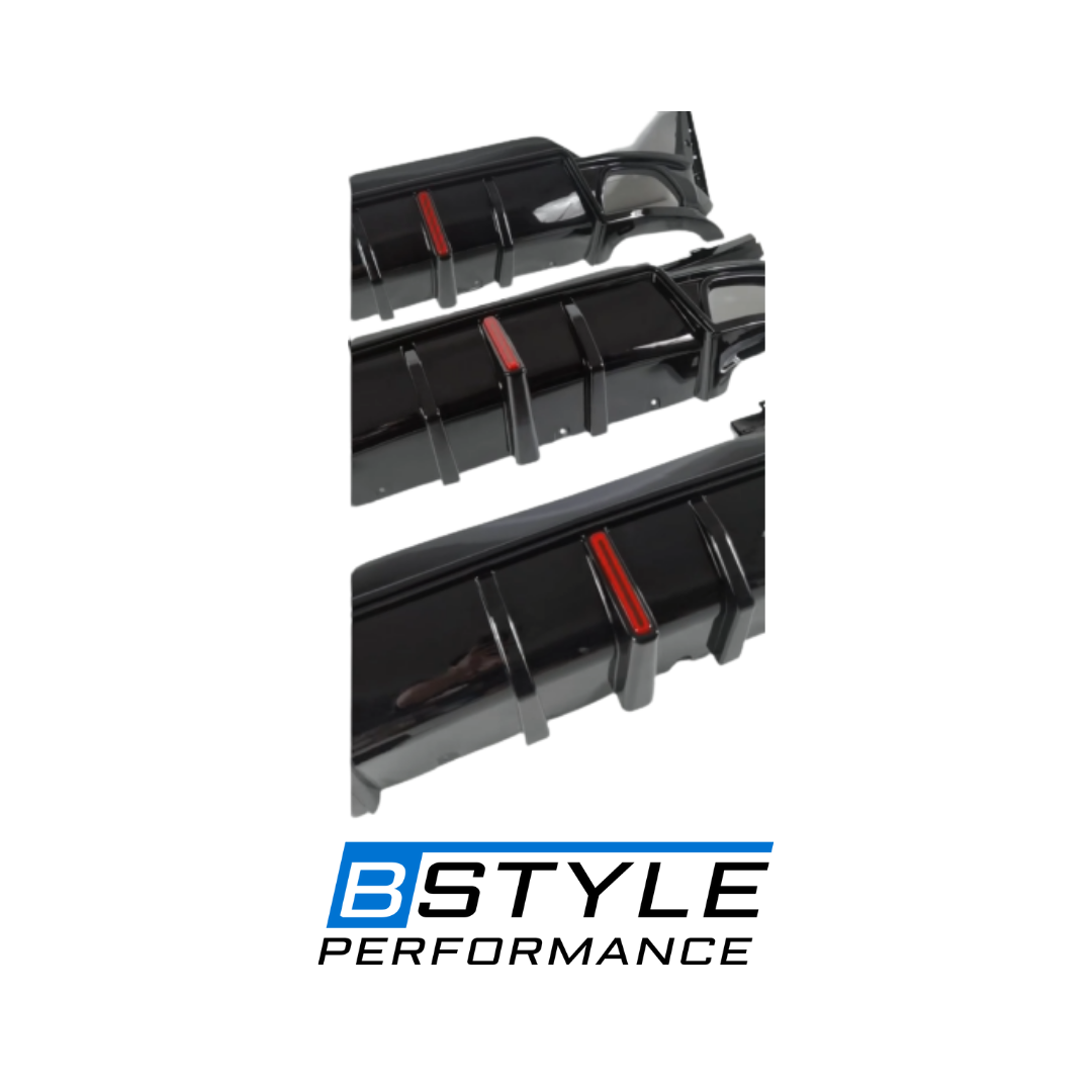 Gloss Black Rear Bumper Diffuser With LED Light for BMW G20 LCI Exercise