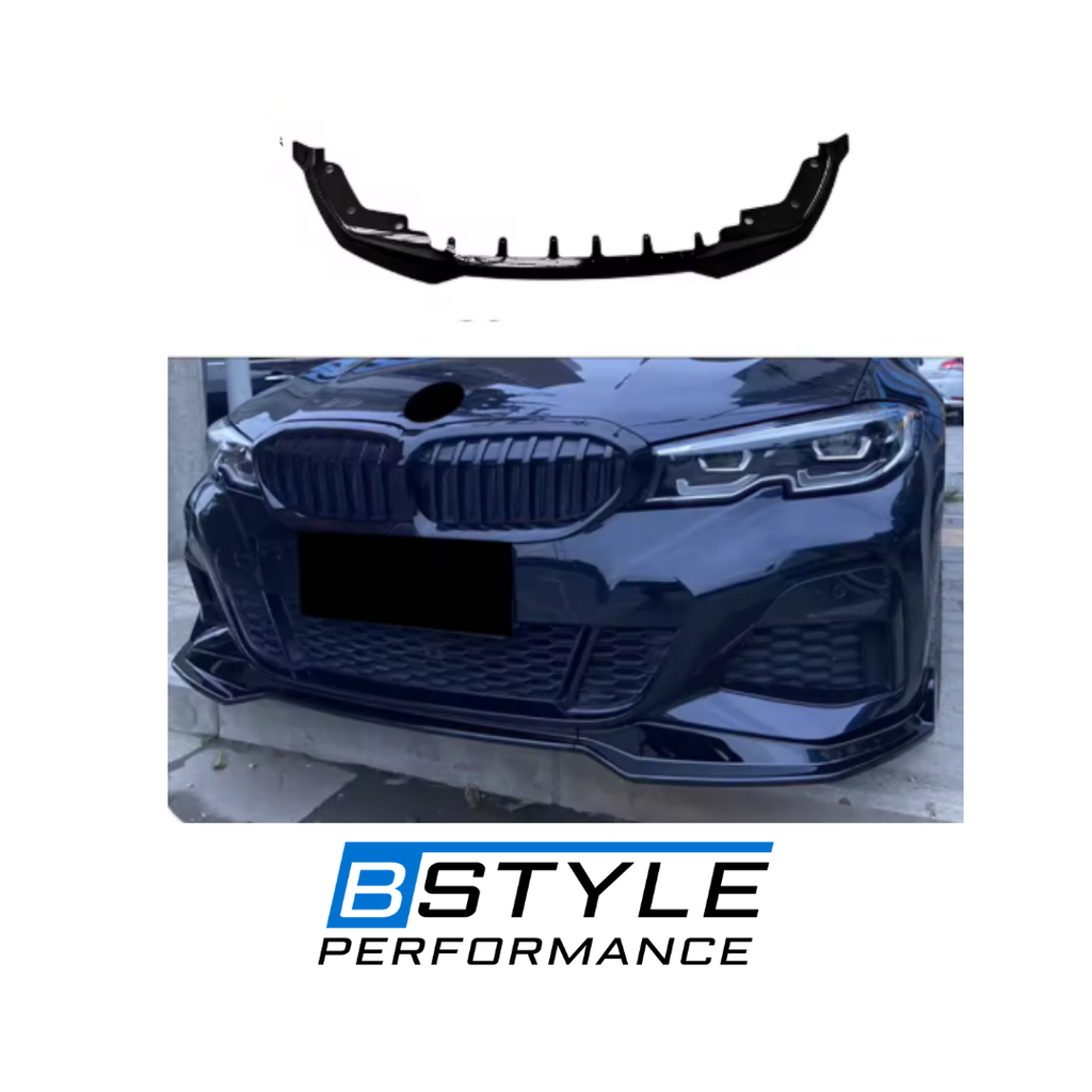 BMW 3 Series G20 Pre MP Style Glossy Black Front Lip 2020-2022