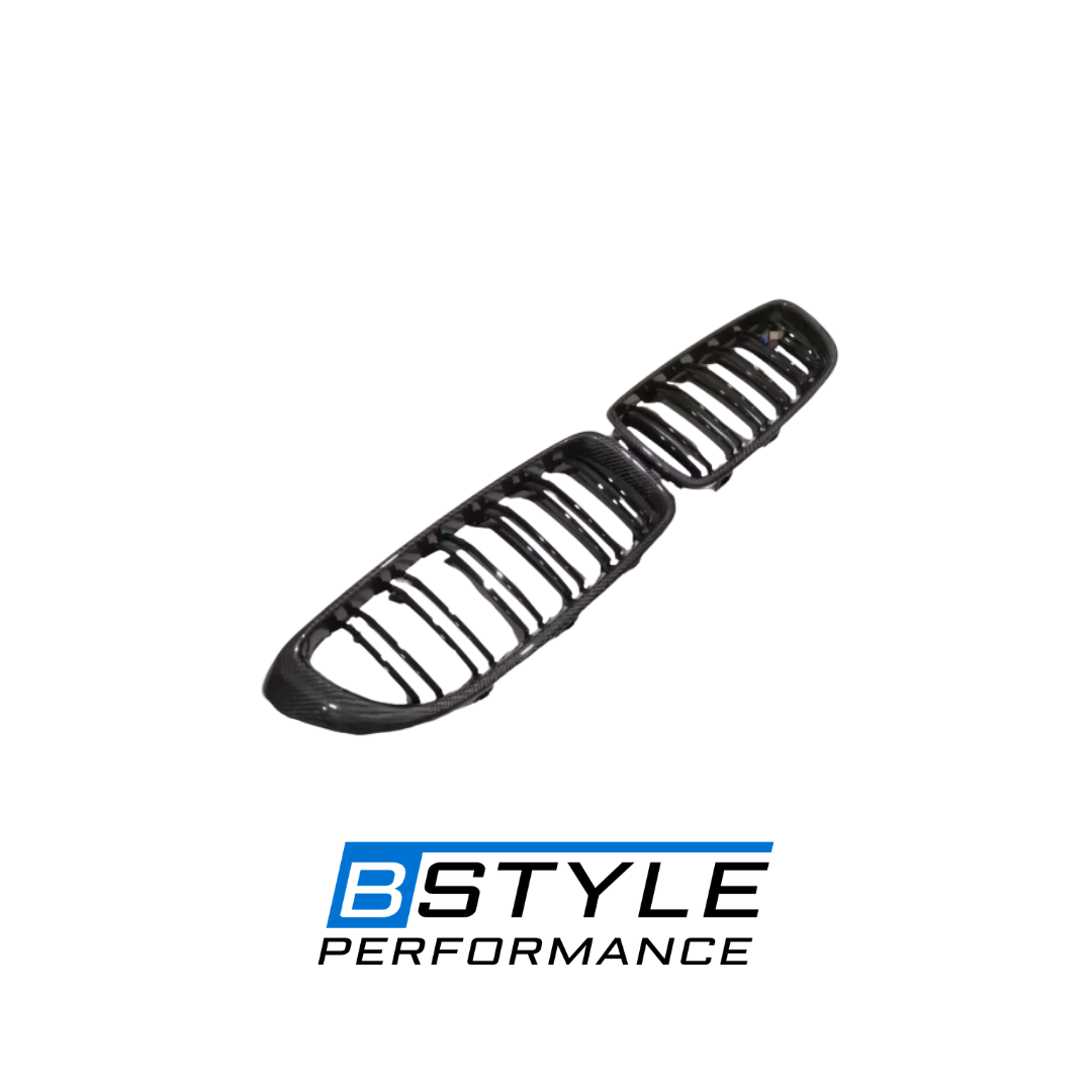 BMW F80 M3 F82 F83 M4 Real Carbon Fiber Dual Slat Front Kidney Grilles