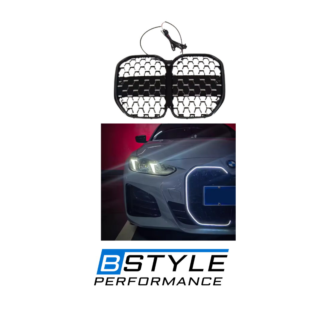 BMW 4 Series G22/G23 (2021+) Glittering Star Gloss Black Illuminated Front Grille with LED Lighting