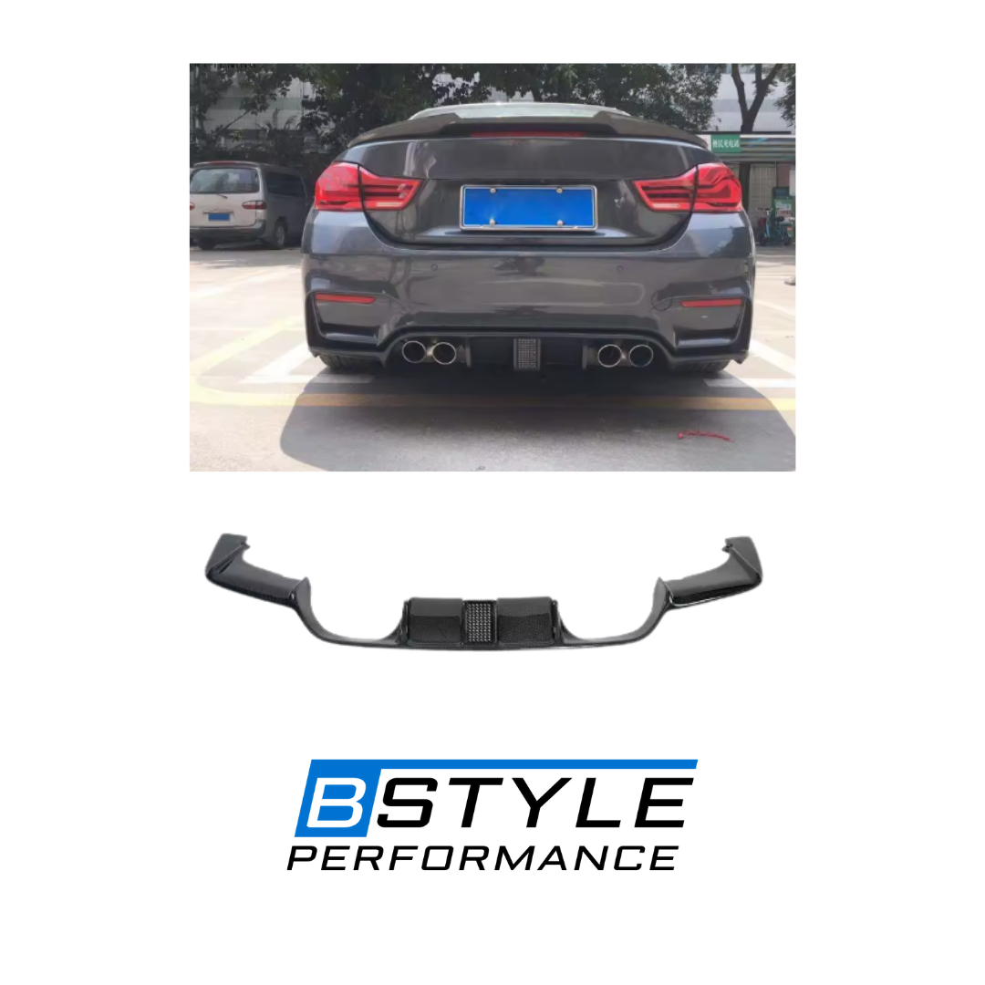 BMW F80 M3 / F82 M4 M-Style Carbon Fiber Rear Diffuser with LED