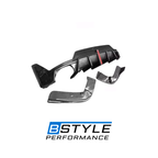BMW 3 Series G20 G28 LCI Carbon Fiber Rear Bumper Diffuser with F1 LED