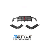 BMW 3 Series G20 G28 LCI Carbon Fiber Rear Bumper Diffuser with F1 LED