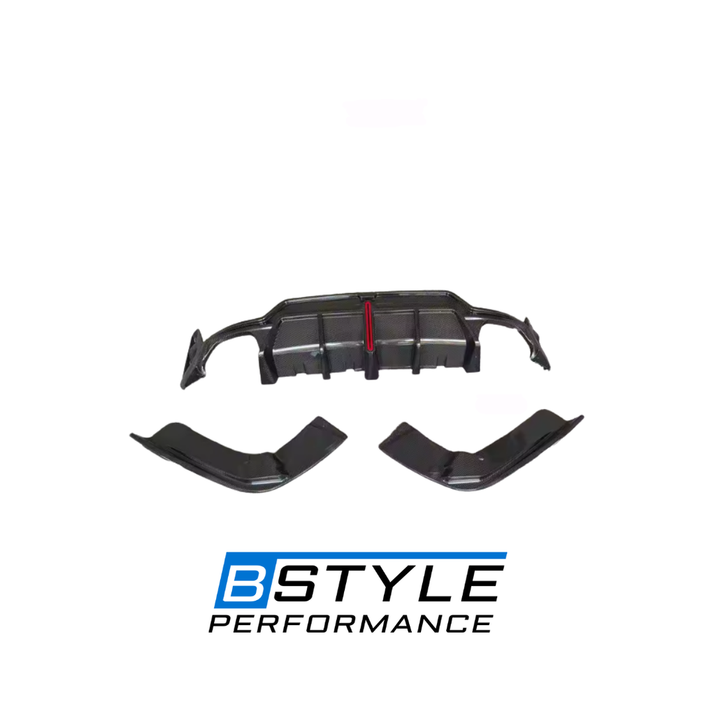 BMW 3 Series G20 G28 LCI Carbon Fiber Rear Bumper Diffuser with F1 LED