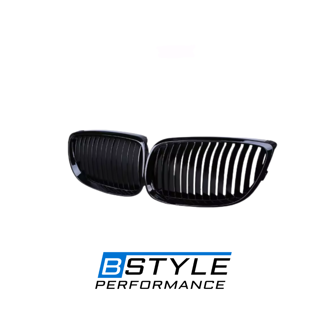 BMW 3 Series E92 E93 LCI Gloss Black Front Kidney Grille Set