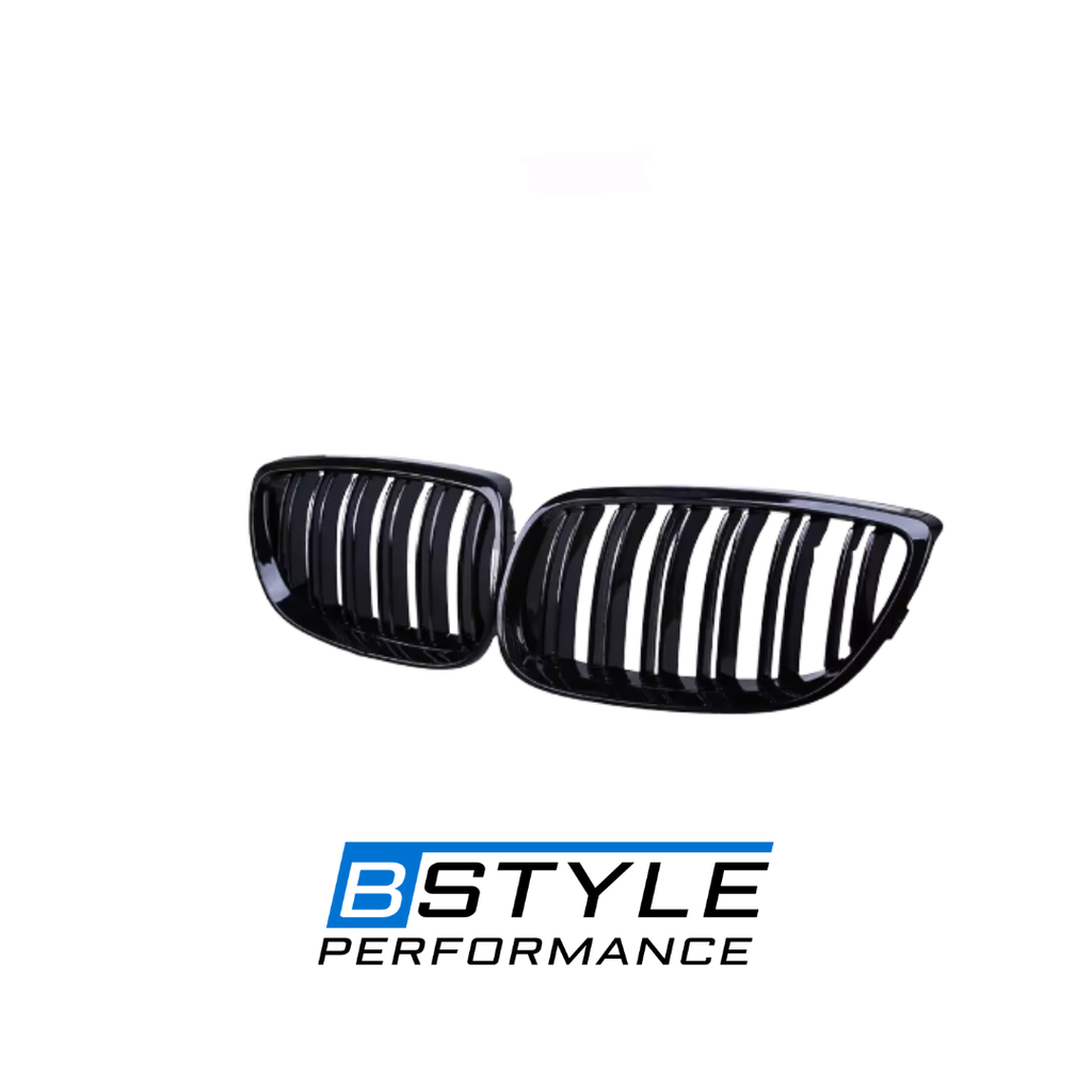 BMW 3 Series E92 E93 LCI Gloss Black Front Kidney Grille Set