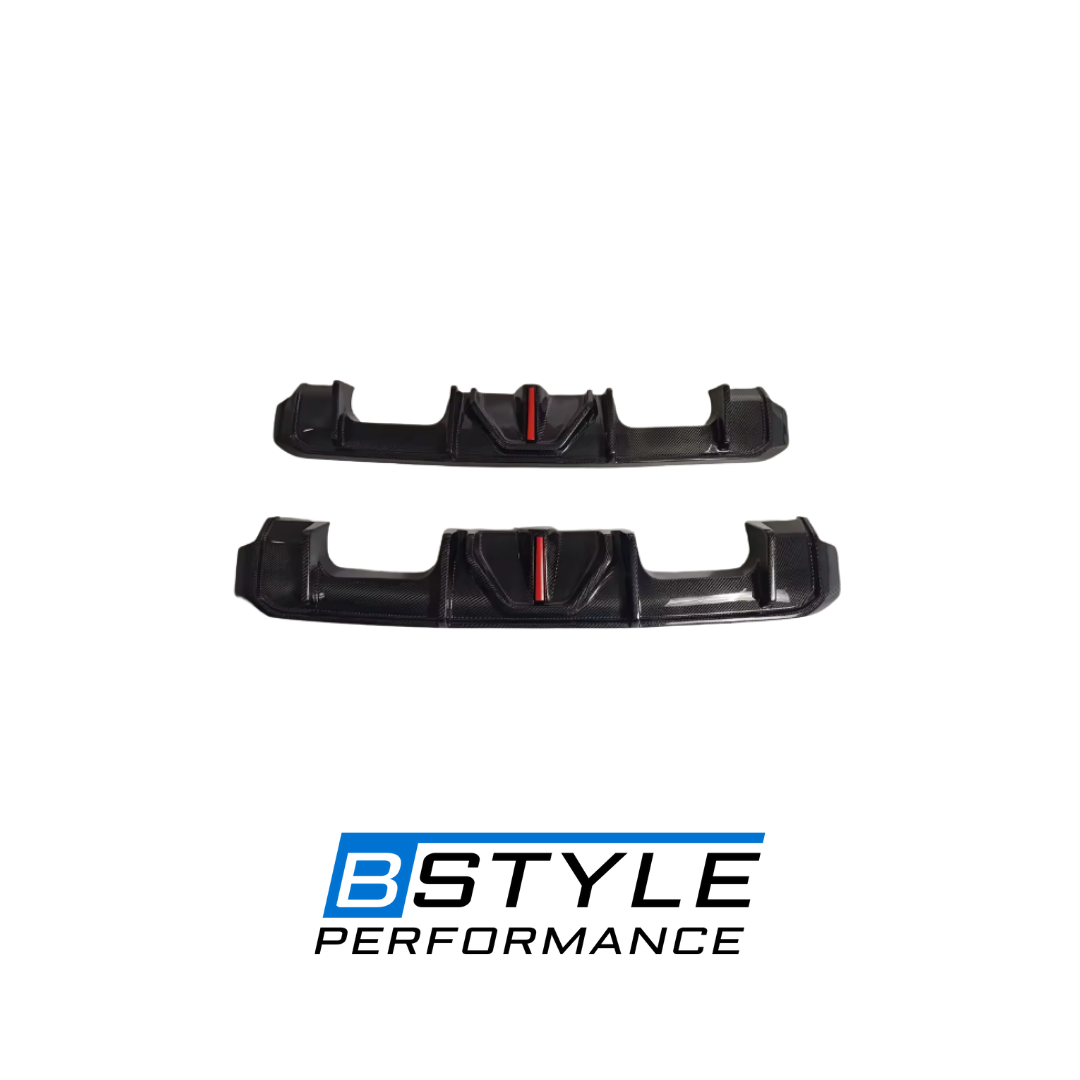 BMW G80 M3 G82 M4 Carbon Fiber Rear Diffuser with Integrated LED Brake Light