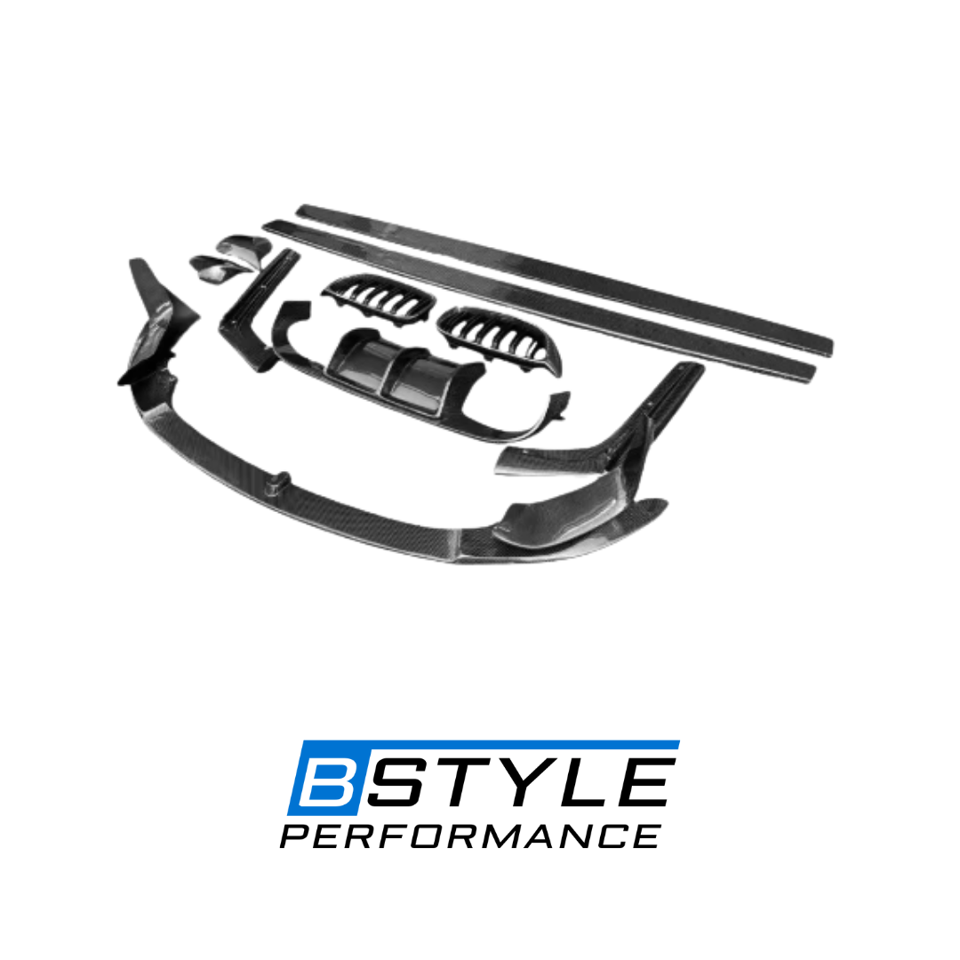 BMW F80 M3 F82 M4 Full Carbon Fiber Aero Conversion Kit (Front Lip, Diffuser, Skirts, Grille)