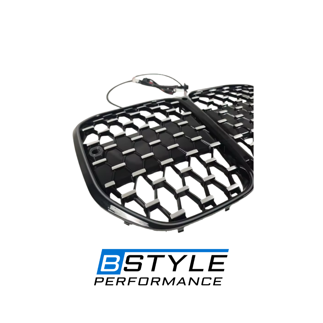 BMW 4 Series G22/G23 (2021+) Glittering Star Gloss Black Illuminated Front Grille with LED Lighting