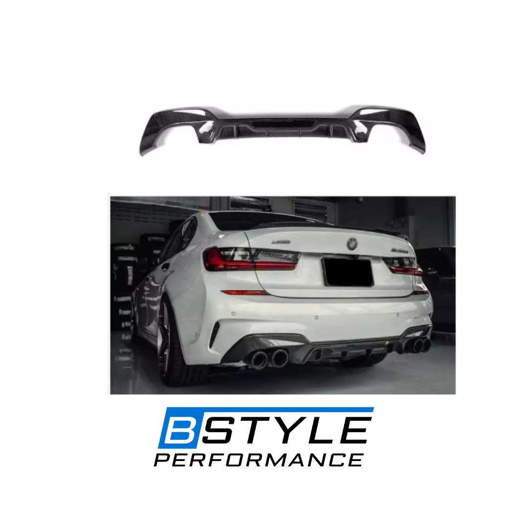 BMW 3 Series G20 G28 M340 MP Style Carbon Fiber Rear Diffuser