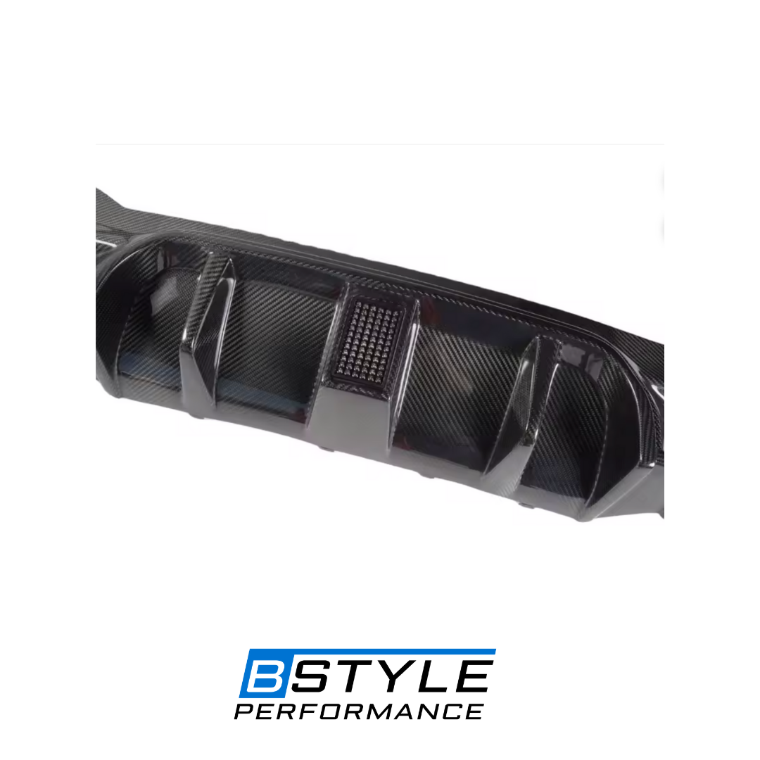 BMW F90 M5 LED Dry Carbon 3K Twill Fiber Rear Bumper Diffuser