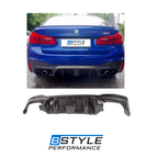 BMW F90 M5 LED Dry Carbon 3K Twill Fiber Rear Bumper Diffuser