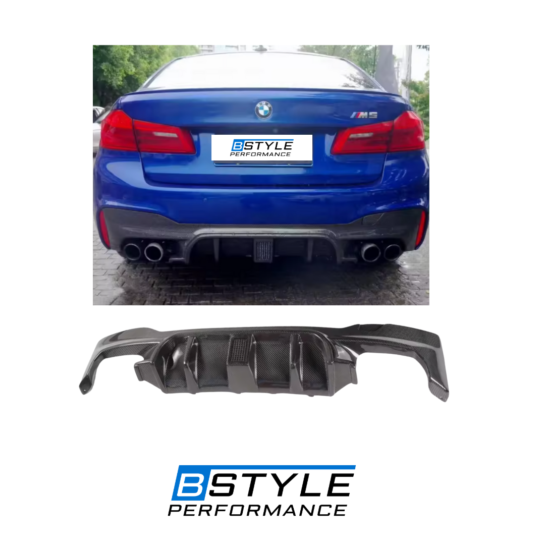 BMW F90 M5 LED Dry Carbon 3K Twill Fiber Rear Bumper Diffuser
