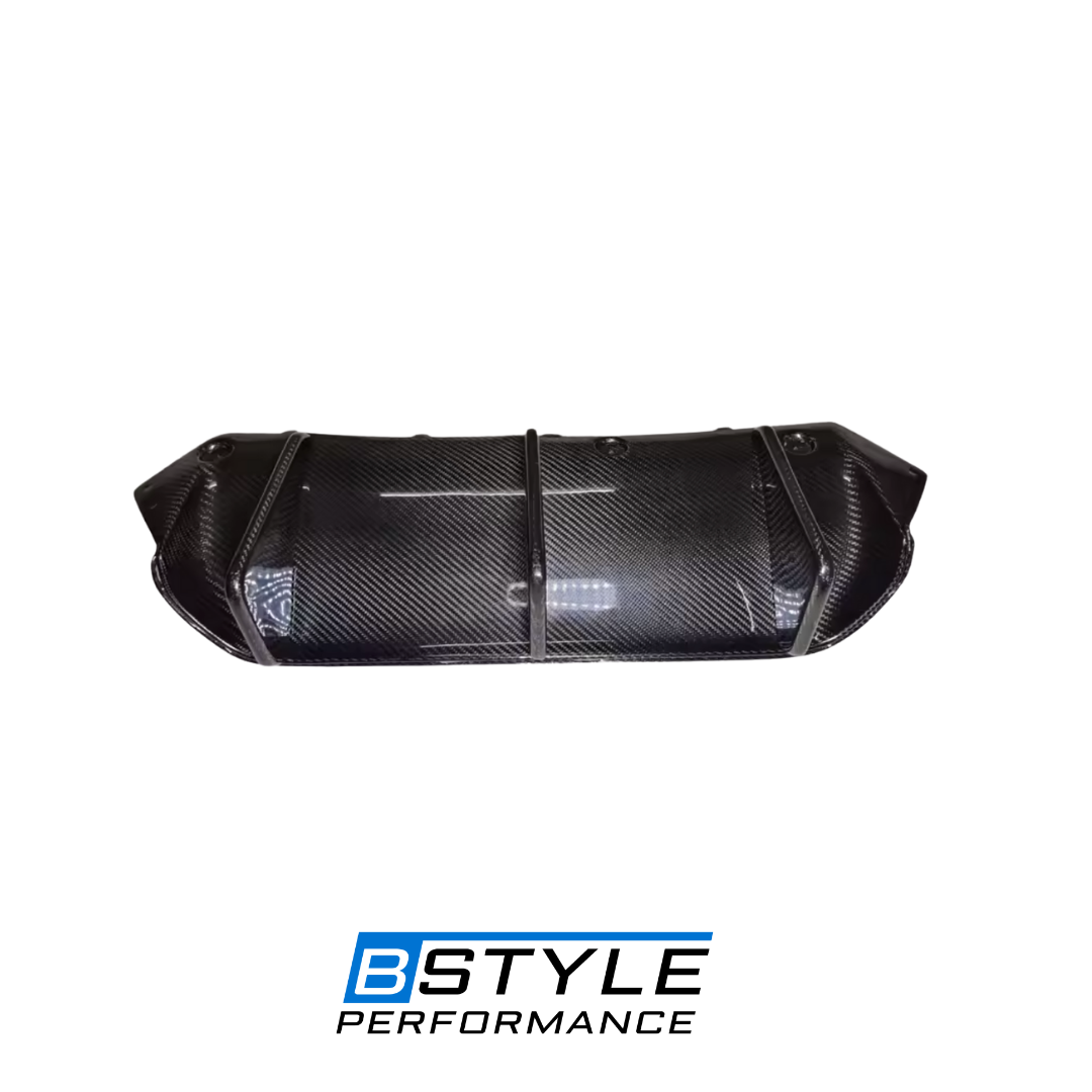 BMW F90 M5 V Style Big Fin Dry Carbon Fiber Rear Bumper Diffuser