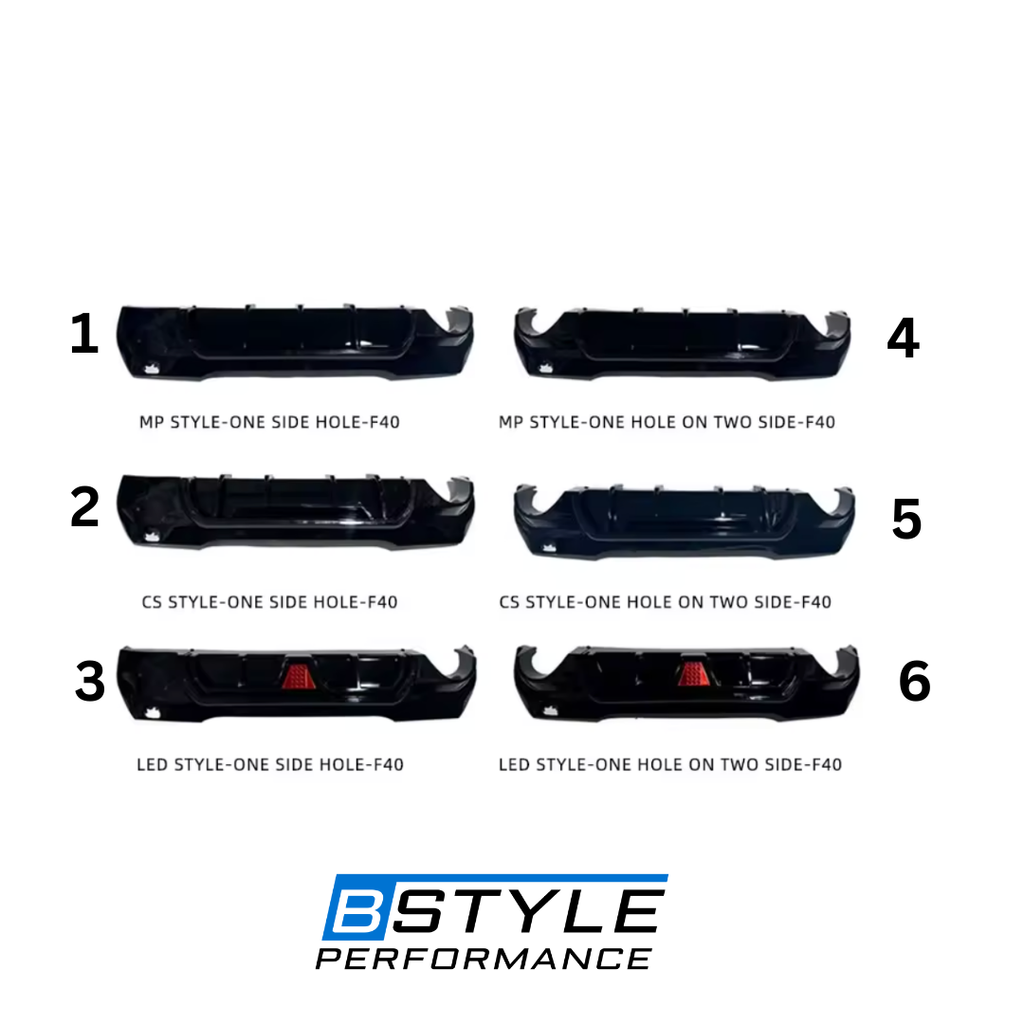 Gloss Black Plastic CS MP Style Rear Bumper Diffuser for BMW 1 Series F40 M Sport Car New Condition