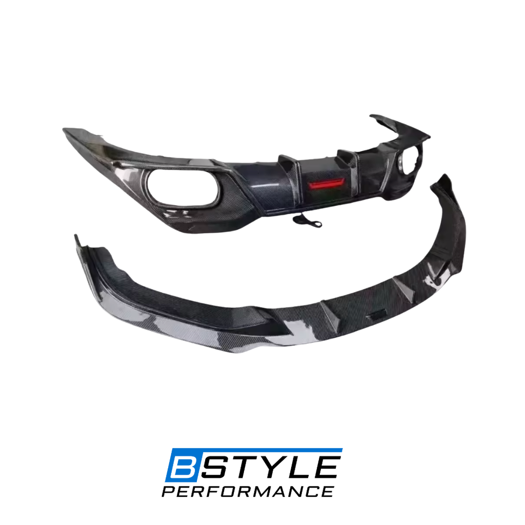 BMW 8 Series G14 / G15 / G16 M Sport Carbon Fiber Front Lip Splitter & LED Rear Diffuser