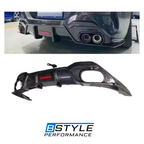 BMW 8 Series G14 / G15 / G16 M Sport Carbon Fiber Front Lip Splitter & LED Rear Diffuser