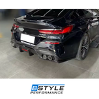 BMW 8 Series G14 / G15 / G16 M Sport Carbon Fiber Front Lip Splitter & LED Rear Diffuser