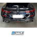 BMW 8 Series G14 / G15 / G16 M Sport Carbon Fiber Front Lip Splitter & LED Rear Diffuser