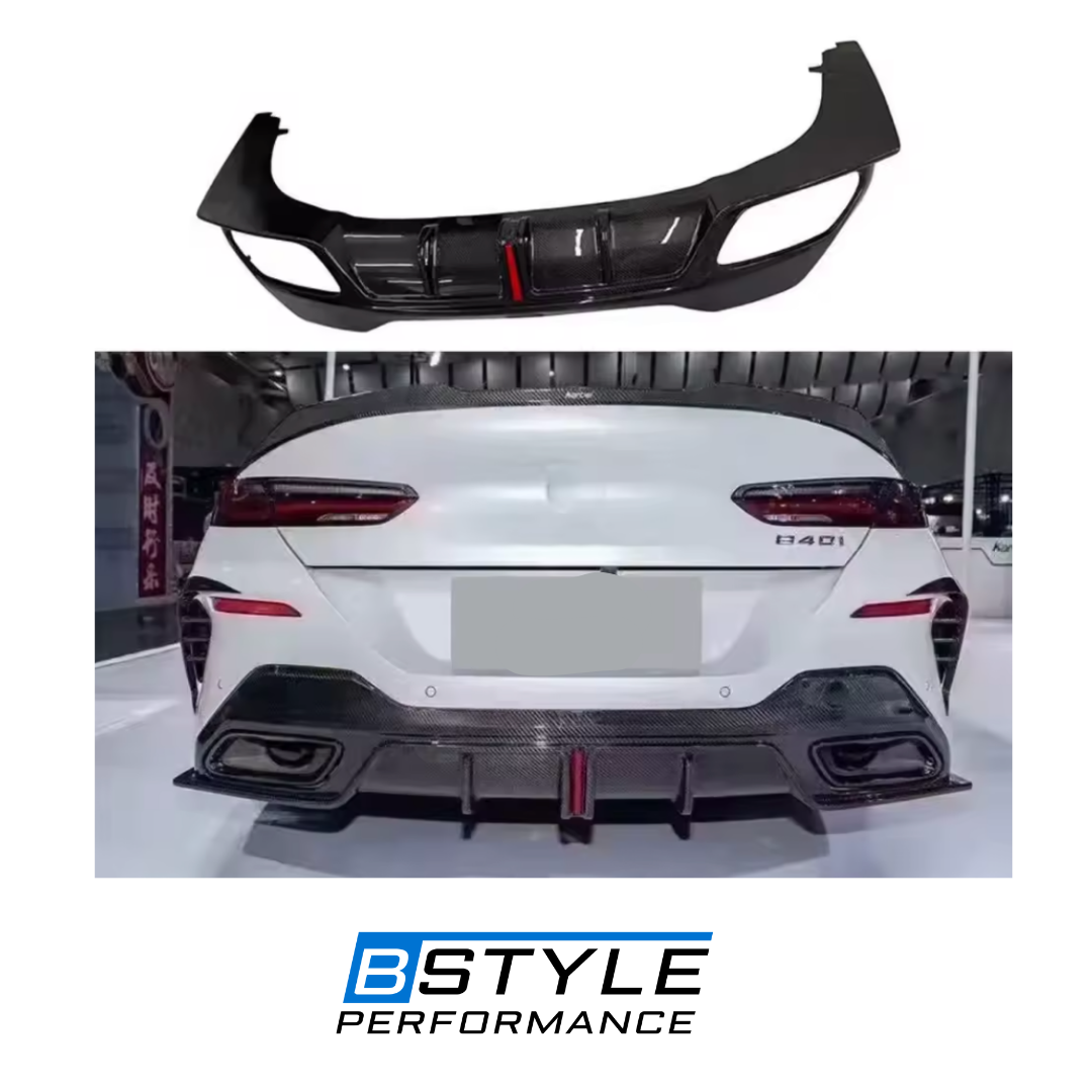 BMW 8 Series G14 G15 G16 Carbon Fiber Rear Diffuser F1 Light