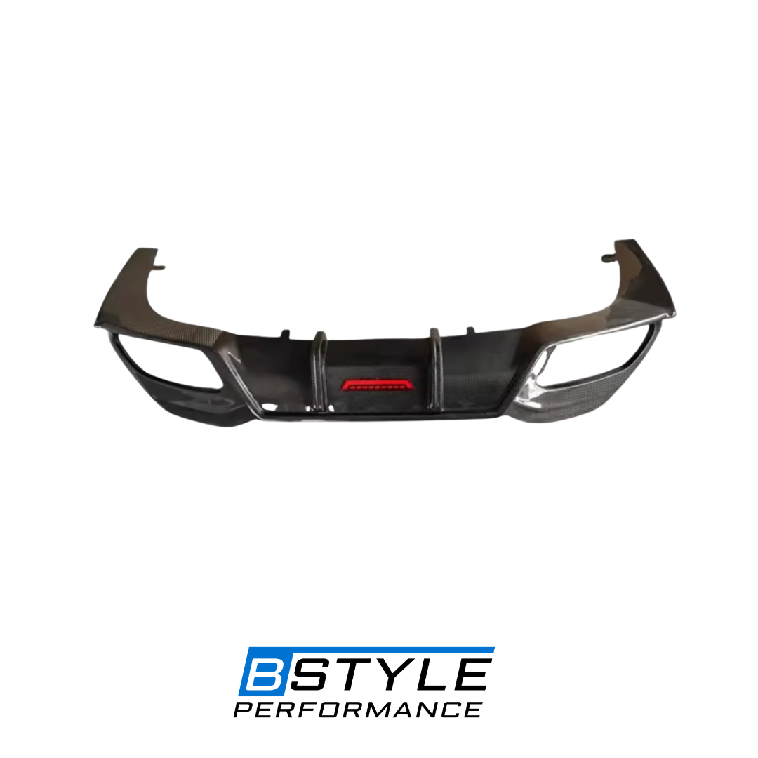 BMW 8 Series G14 G15 G16 Carbon Fiber Rear Diffuser F1 Light