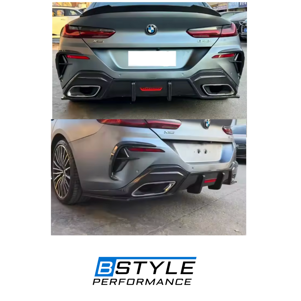 BMW 8 Series G14 G15 G16 Carbon Fiber Rear Diffuser F1 Light