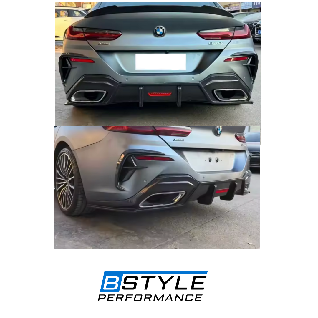 BMW 8 Series G14 G15 G16 Carbon Fiber Rear Diffuser F1 Light