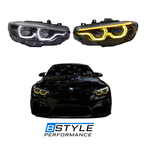 Ikon Style Bmw 4 Series F32 F33 F80 F82 Triple-Color Headlights Yellow-White-Amber DRL
