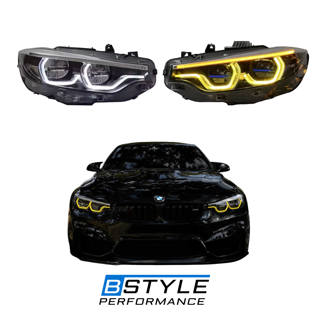 Ikon Style Bmw 4 Series F32 F33 F80 F82 Triple-Color Headlights Yellow-White-Amber DRL